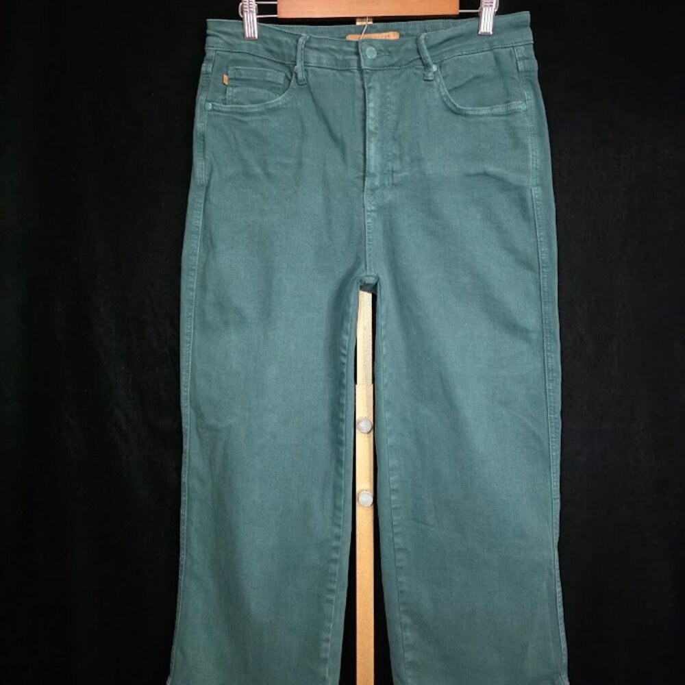 Judy Blue "The Real Teal" Tummy Control Wide Leg Crops 15/32